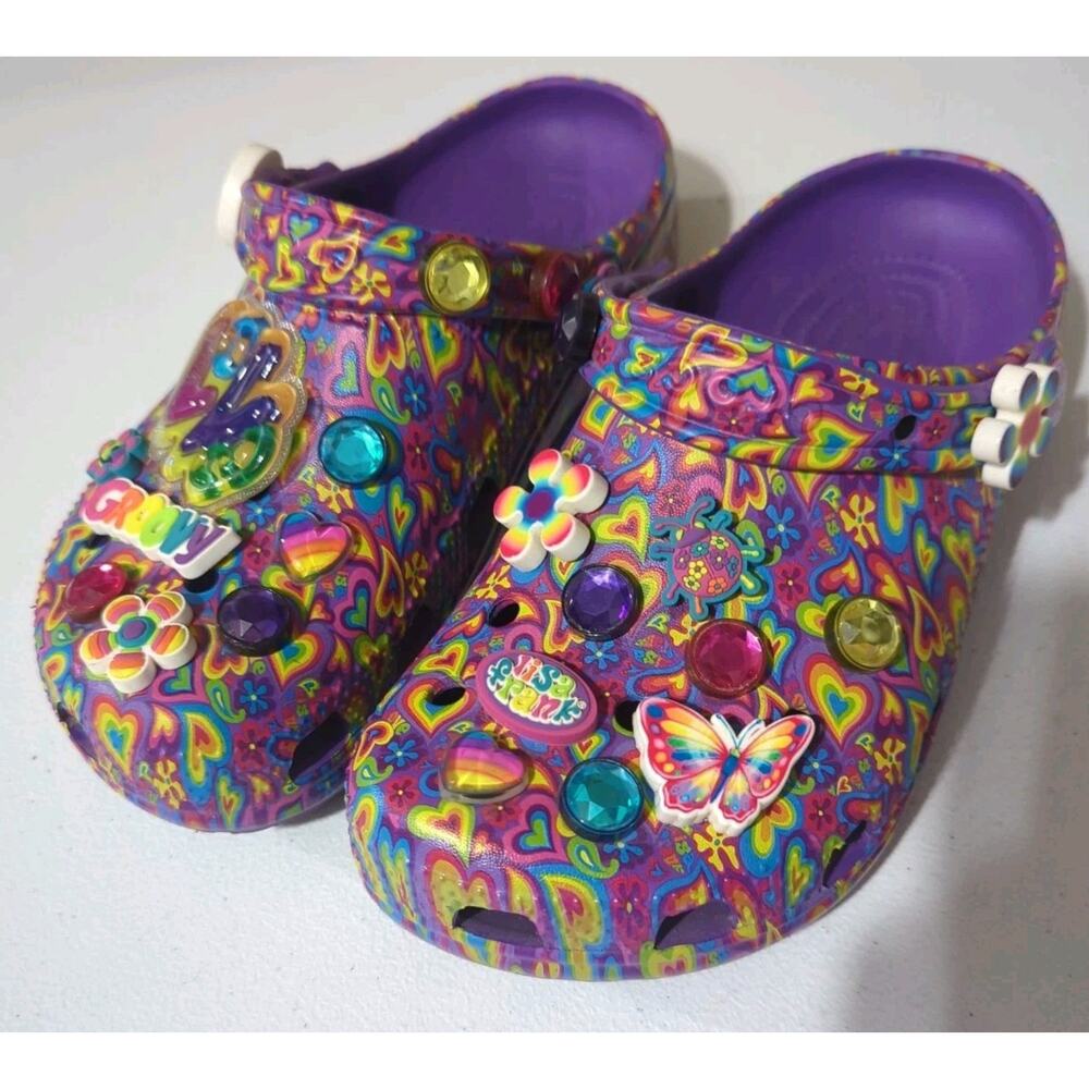 CROCS x LISA FRANK Limited Edition Purple Groovy Womens Size 8 - Picture 2 of 7